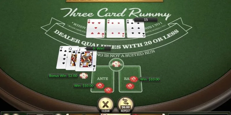 Tìm hiểu cách đặt cược trong Three Card Rummy